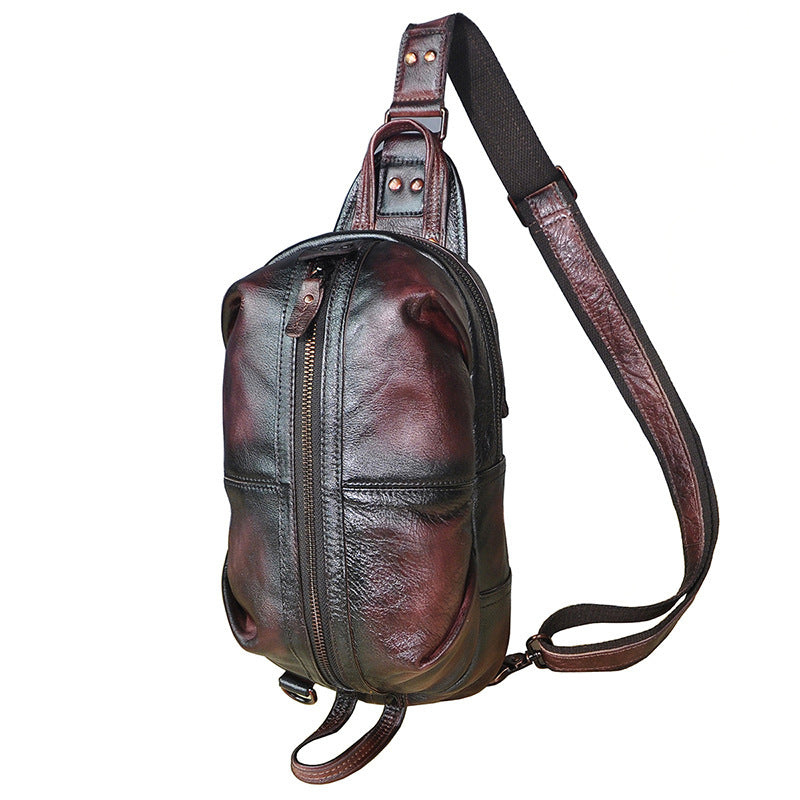 Crazy Horse Leather Messenger Bag - Vintage Men's Top Layer Messenger Bag - ArtOm_farm™ LEATHER