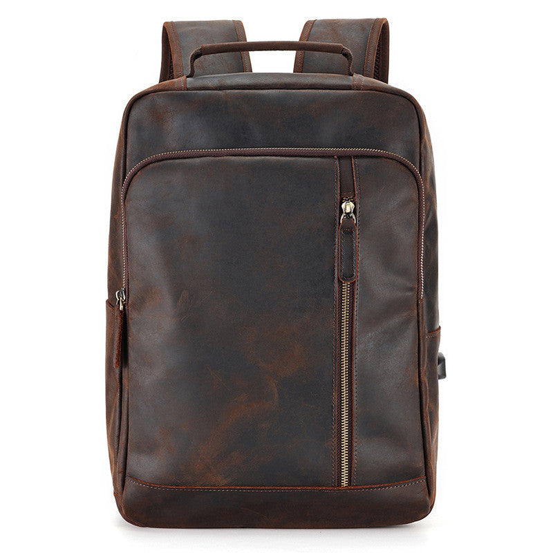 Men's Crazy Horse Leather Backpack - Large Capacity Durable Design - ArtOm_farm™ LEATHER