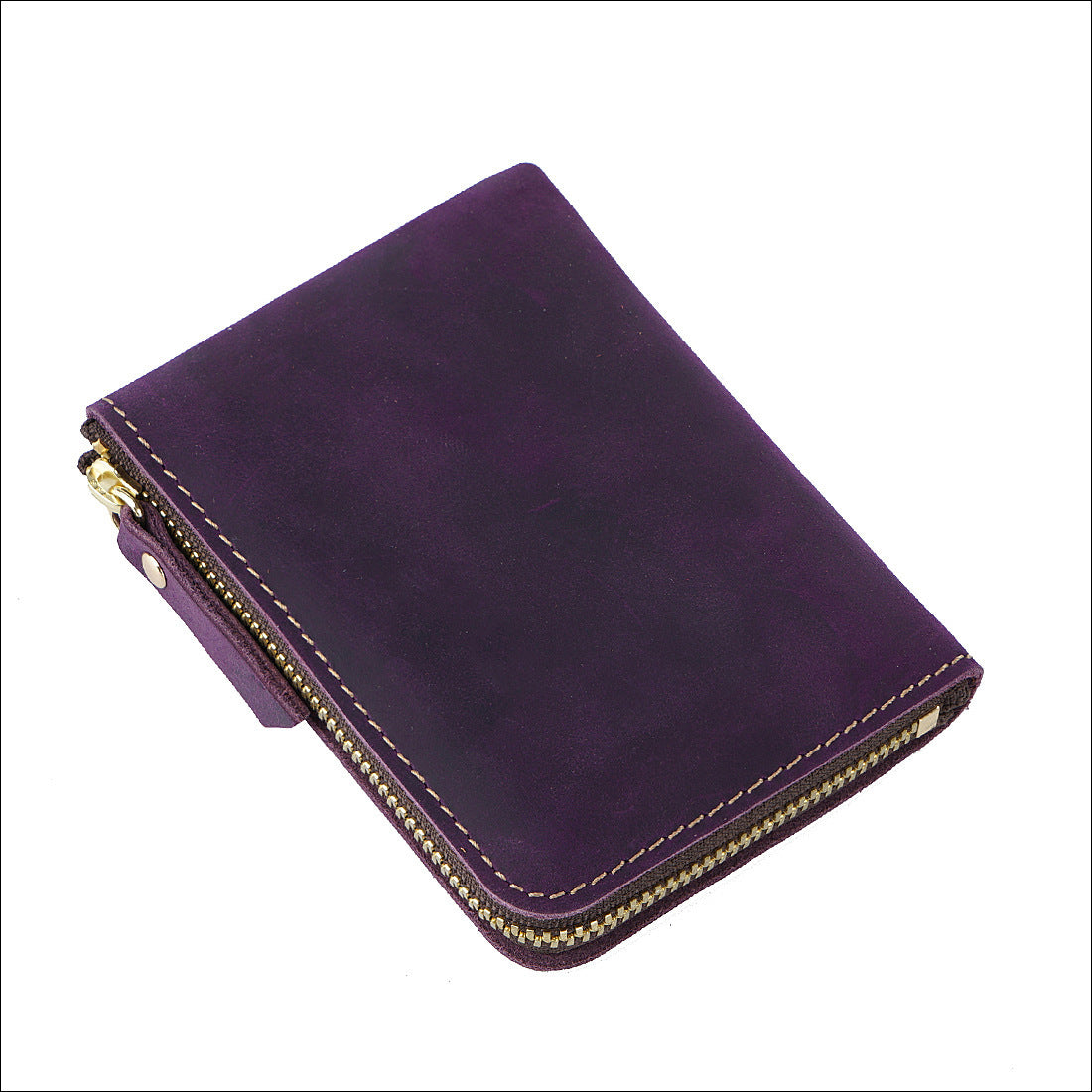 Handmade Vintage Leather Zipper Wallet - Crazy Horse Style - ArtOm_farm™ LEATHER
