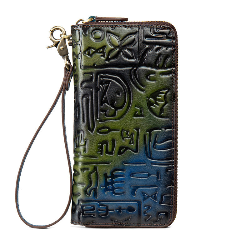 Women's Vintage Leather Wallet - Casual Chic Style - ArtOm_farm™ LEATHER