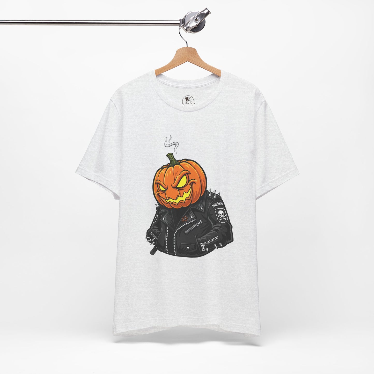 Pumpkin Punk T-Shirt - Edgy Halloween Graphic Tee for Unisex Style at Autumn Parties - ArtOm_farm™ LEATHER