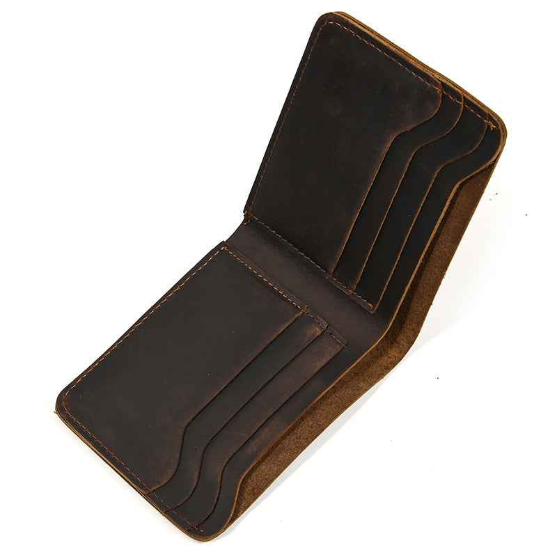 Men's Crazy Horse Leather Short Wallet "Retro"
