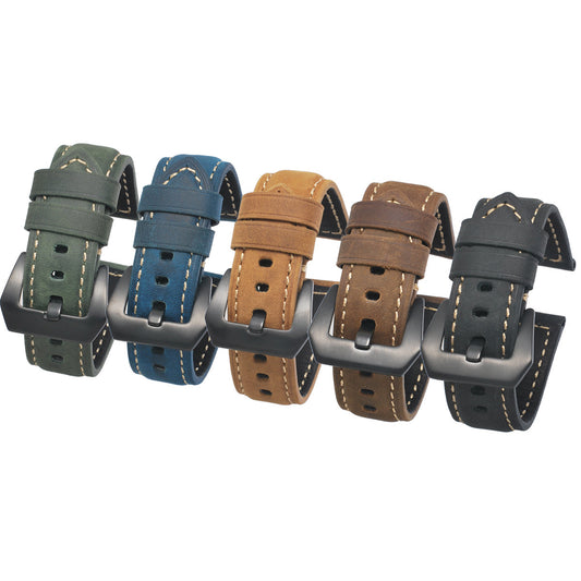 Crazy Horse Leather Strap 20mm 22mm 24mm 26mm Calfskin Quality - ArtOm_farm™ LEATHER