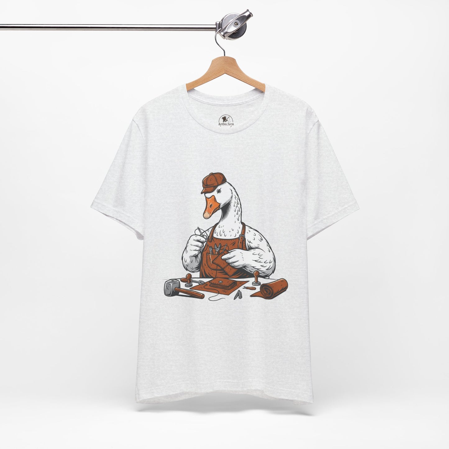 Creative Duck Artisan Tee - Unisex Graphic T-Shirt, Unique Gift for Crafters, Fun Animal Shirt, Artisan Duck Tee - ArtOm_farm™ LEATHER