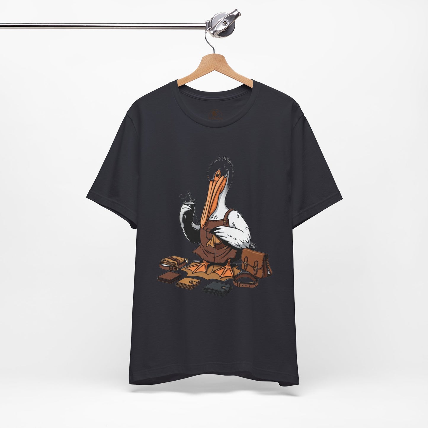 Whimsical Pelican Tee - Fun Beach T-Shirt for Casual Summer Style and Nature Lovers - ArtOm_farm™ LEATHER