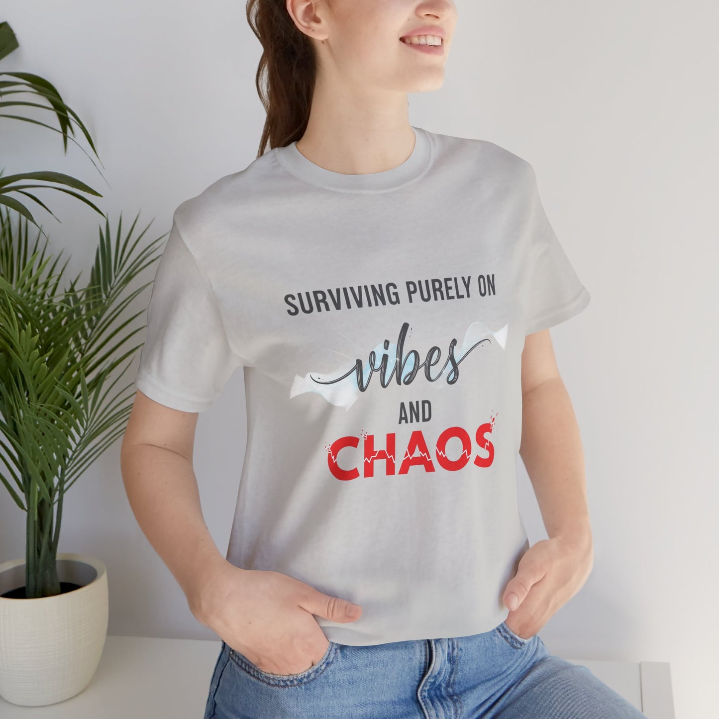 Vibes Chaos Tee - Unisex Jersey Short Sleeve Graphic T-Shirt for Casual Everyday Wear and Summer Essentials - ArtOm_farm™ LEATHER