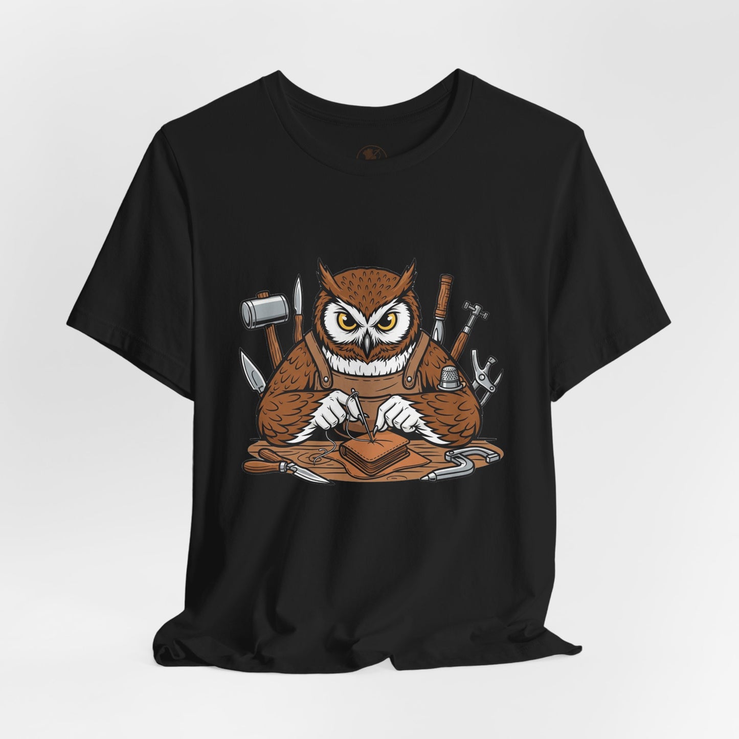 Owl Artisan Tee - Perfect Gift for Craft Lovers and Nature Enthusiasts, Handmade Casual Wear - ArtOm_farm™ LEATHER