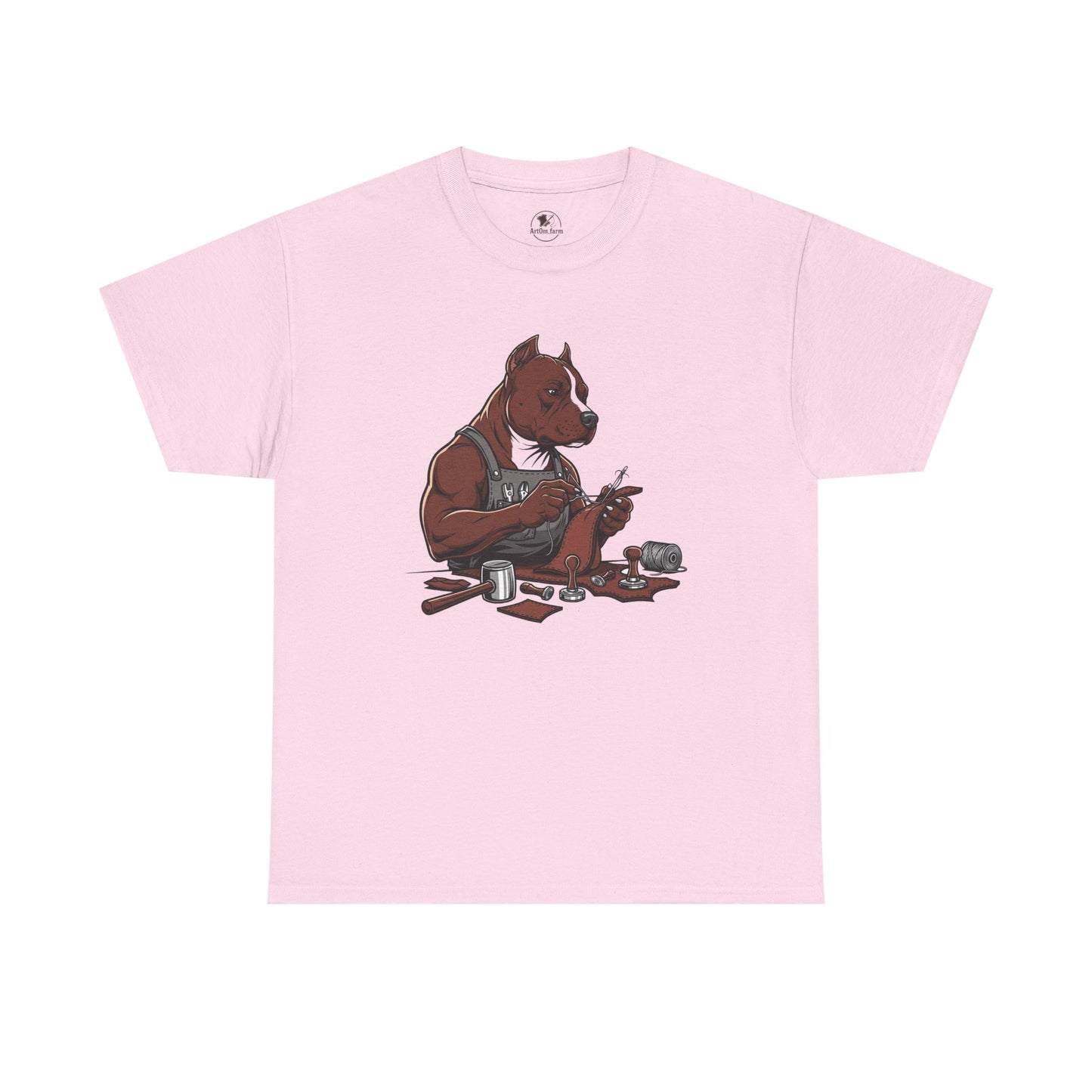 Artistic Dog Lover Tee - Casual Graphic T-Shirt for Pet Owners, Ideal Gift for Birthdays and Holidays - ArtOm_farm™ LEATHER