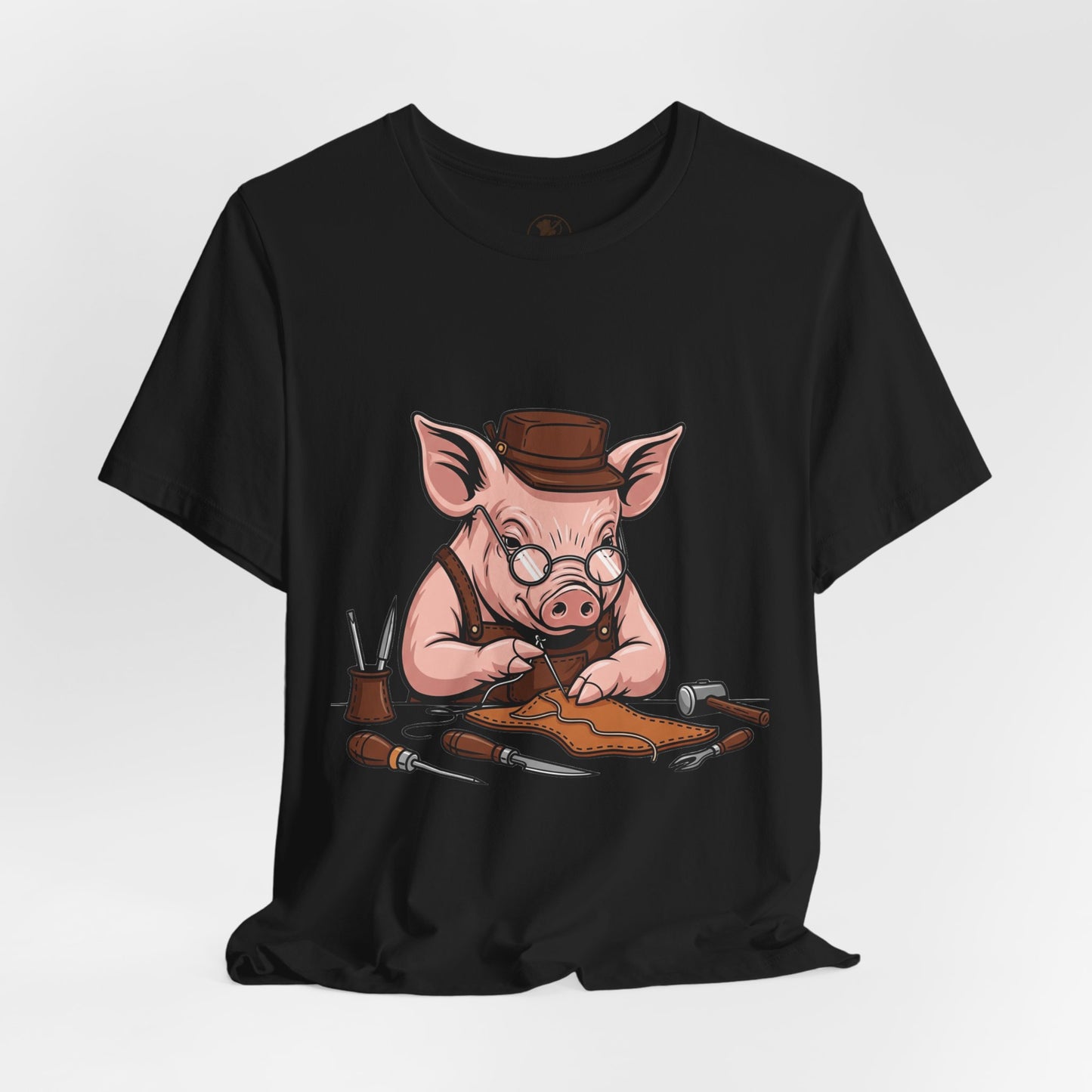 Pig Carver Tee - Funny Pig Shirt for Animal Lovers, Unique Crafting Humor Apparel, Perfect Farm Style Gift - ArtOm_farm™ LEATHER