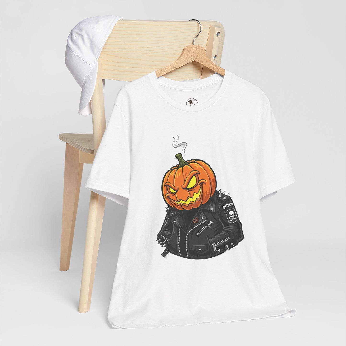 Pumpkin Punk T-Shirt - Edgy Halloween Graphic Tee for Unisex Style at Autumn Parties - ArtOm_farm™ LEATHER