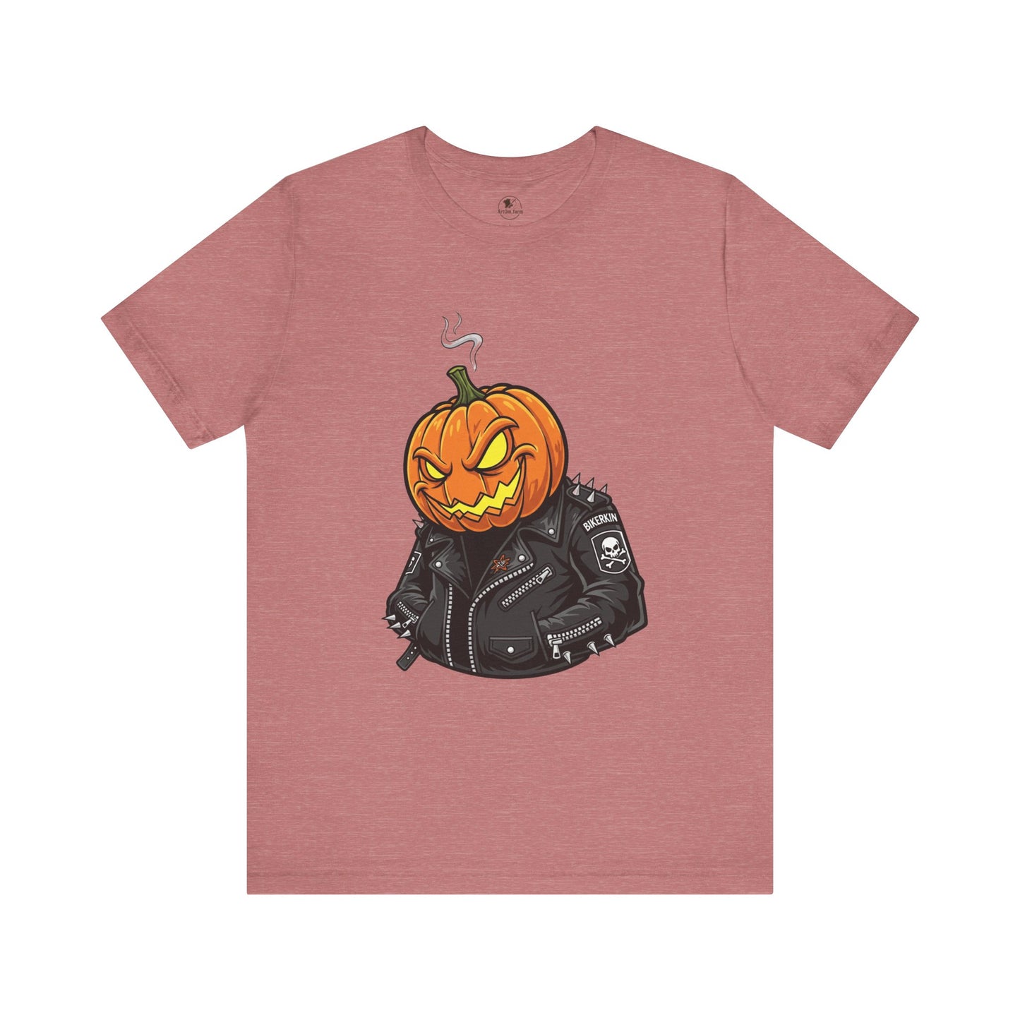 Pumpkin Punk T-Shirt - Edgy Halloween Graphic Tee for Unisex Style at Autumn Parties - ArtOm_farm™ LEATHER