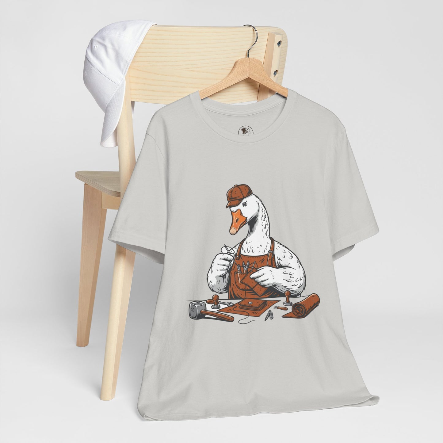 Creative Duck Artisan Tee - Unisex Graphic T-Shirt, Unique Gift for Crafters, Fun Animal Shirt, Artisan Duck Tee - ArtOm_farm™ LEATHER