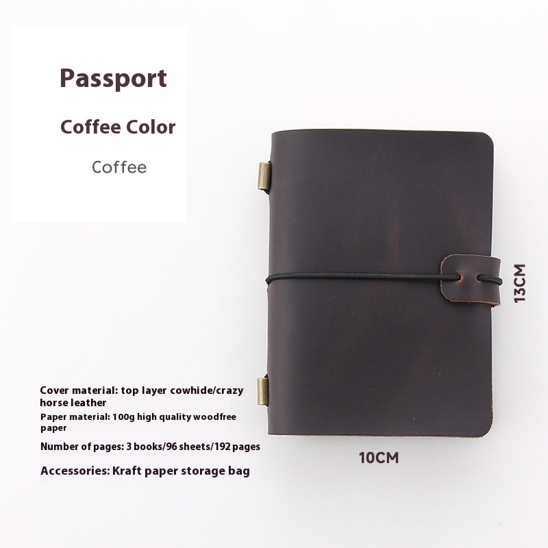 Crazy Horse Leather Notebook - High-Grade Business Diary - ArtOm_farm™ LEATHER