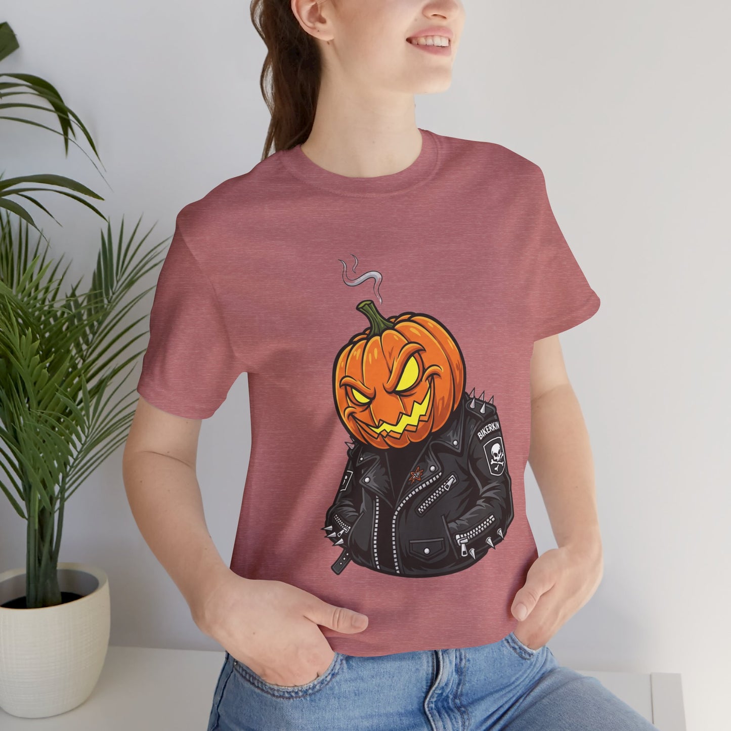 Pumpkin Punk T-Shirt - Edgy Halloween Graphic Tee for Unisex Style at Autumn Parties