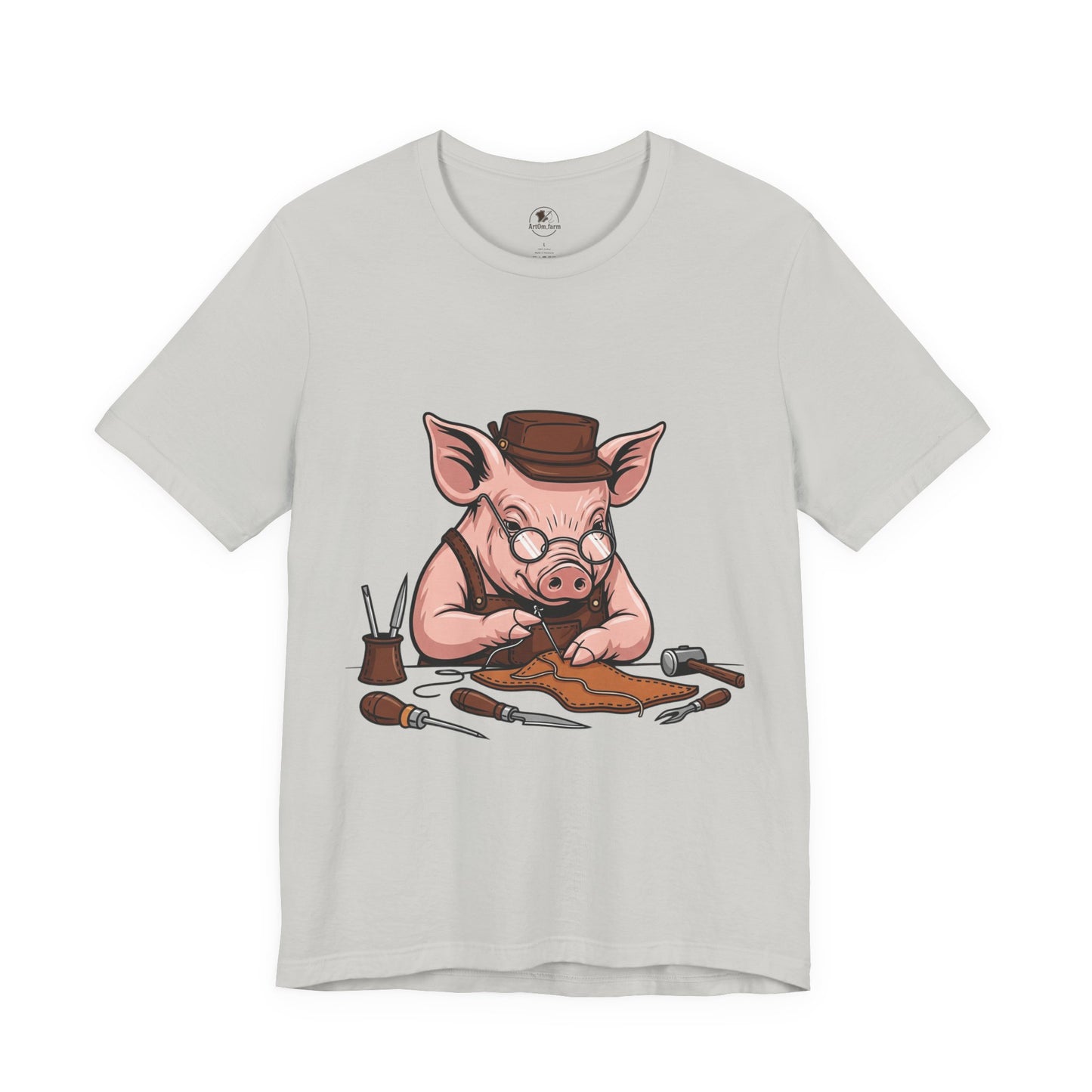 Pig Carver Tee - Funny Pig Shirt for Animal Lovers, Unique Crafting Humor Apparel, Perfect Farm Style Gift - ArtOm_farm™ LEATHER