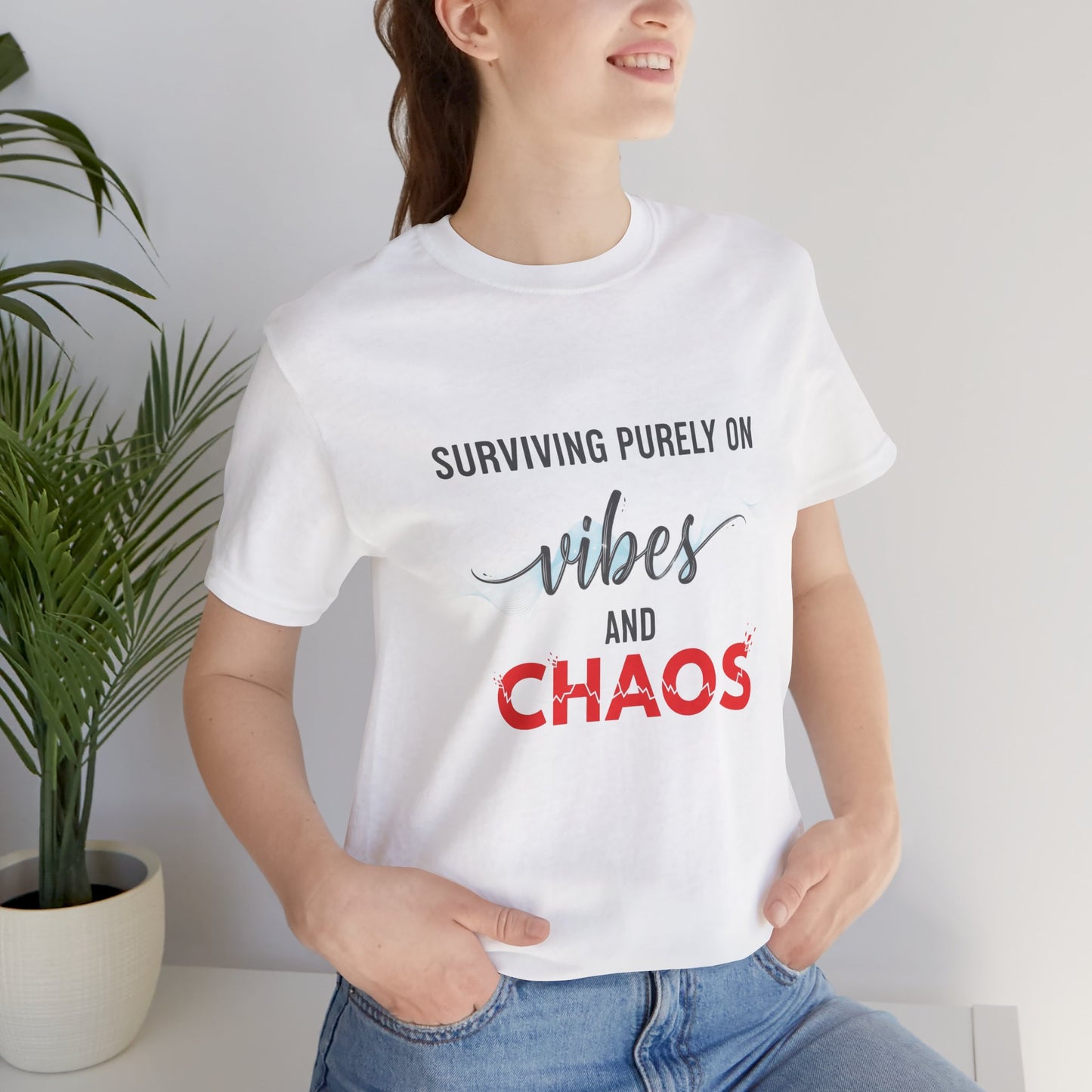 Vibes Chaos Tee - Unisex Jersey Short Sleeve Graphic T-Shirt for Casual Everyday Wear and Summer Essentials - ArtOm_farm™ LEATHER