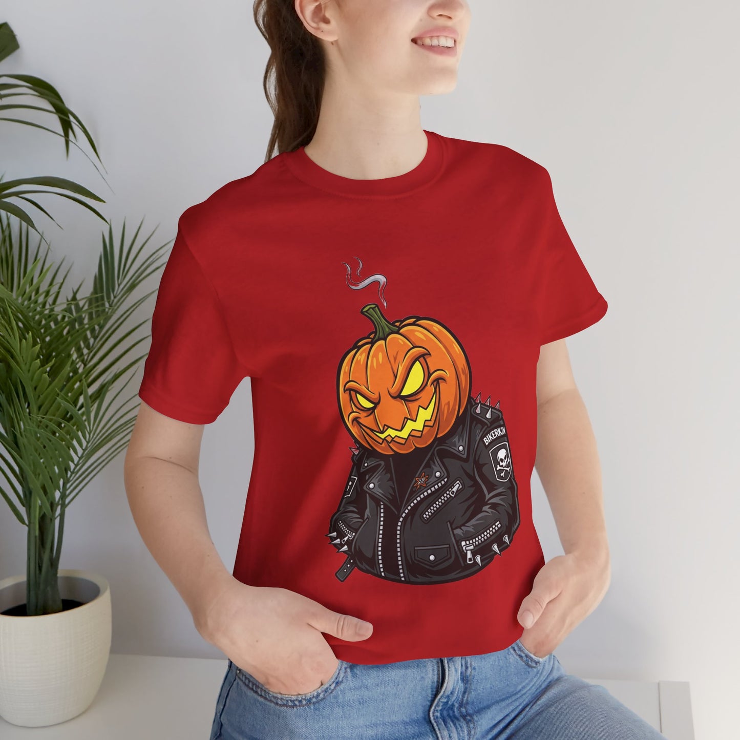 Pumpkin Punk T-Shirt - Edgy Halloween Graphic Tee for Unisex Style at Autumn Parties