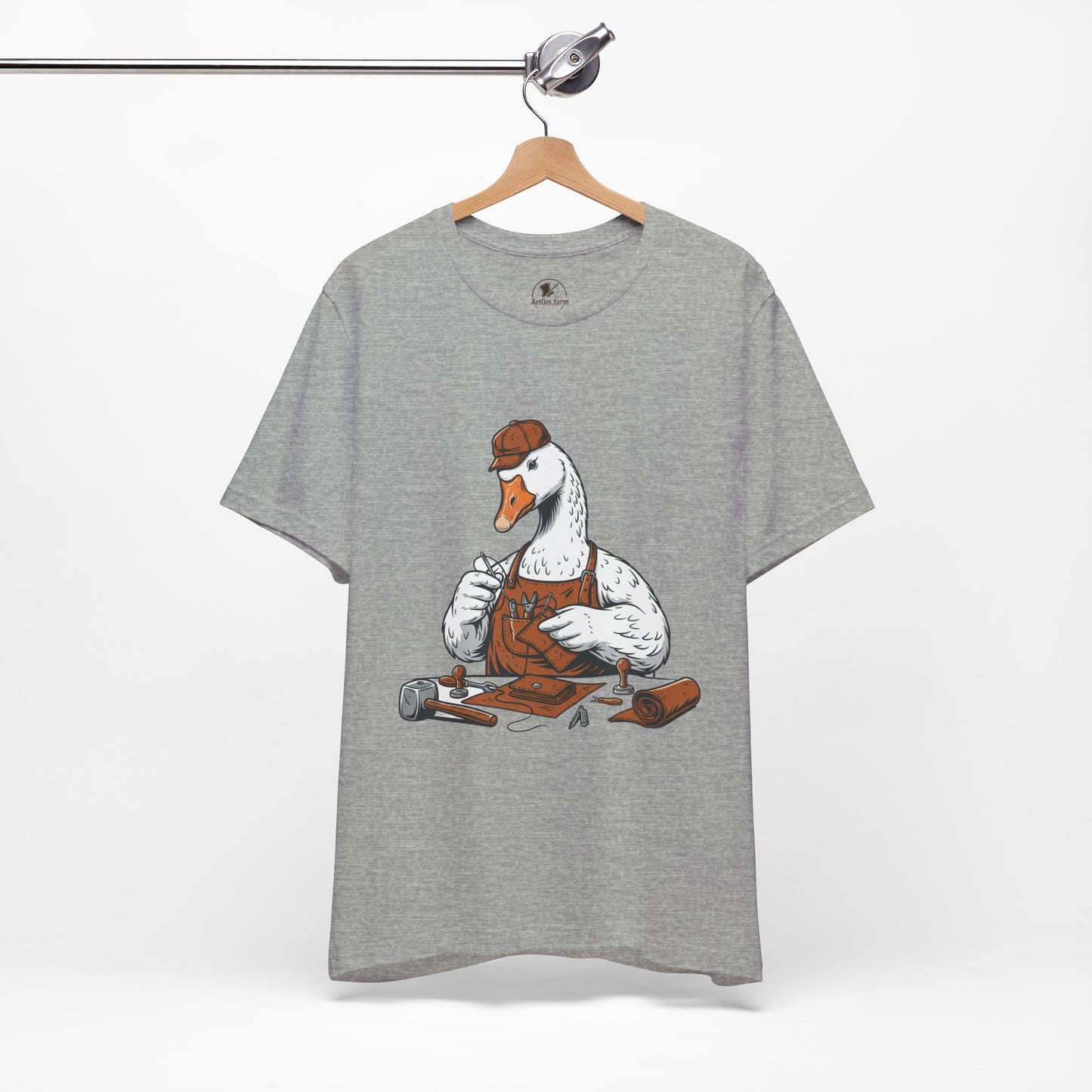 Creative Duck Artisan Tee - Unisex Graphic T-Shirt, Unique Gift for Crafters, Fun Animal Shirt, Artisan Duck Tee - ArtOm_farm™ LEATHER