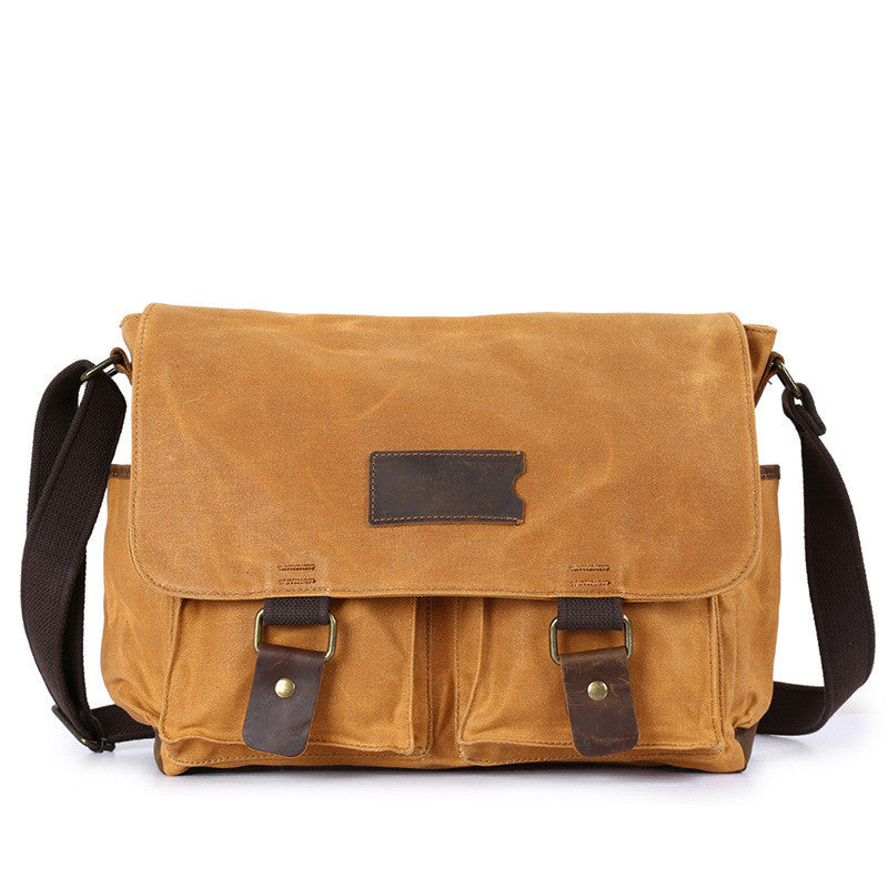 Men's Vintage Leather Crossbody Bag - Crazy Horse Waterproof Design - ArtOm_farm™ LEATHER