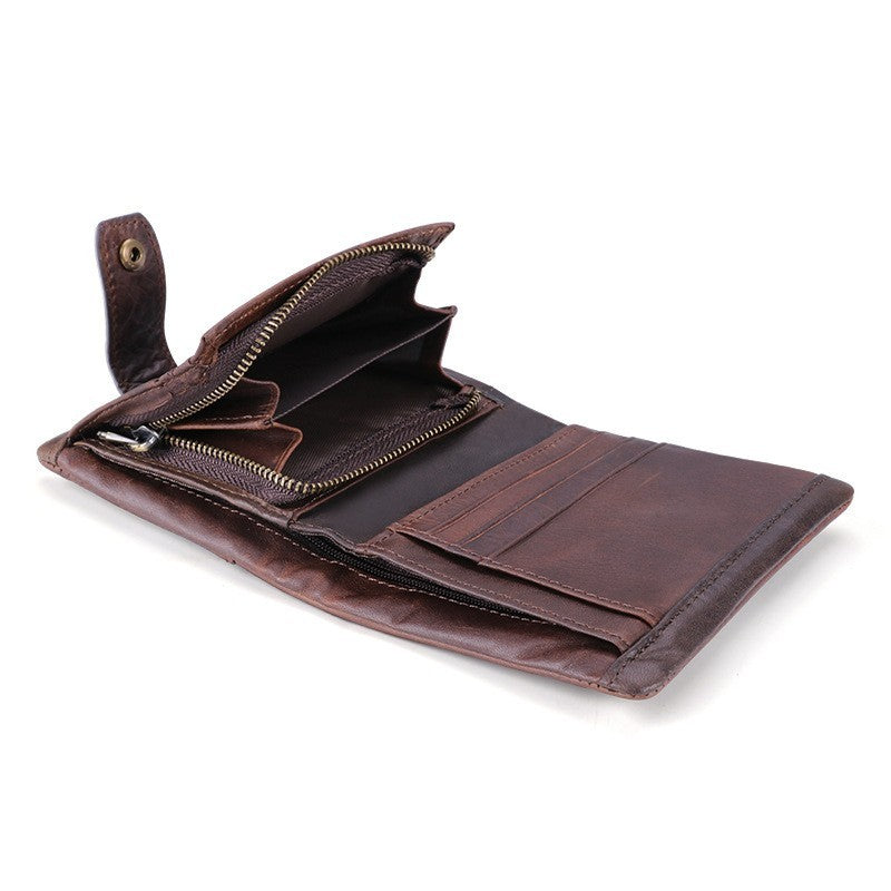 Multi Card Leather Wallet - Retro Crazy Horse Leather Design - ArtOm_farm™ LEATHER