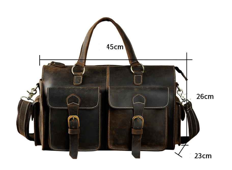 Crazy Horse Leather Bag for Durable Style and Versatility - ArtOm_farm™ LEATHER