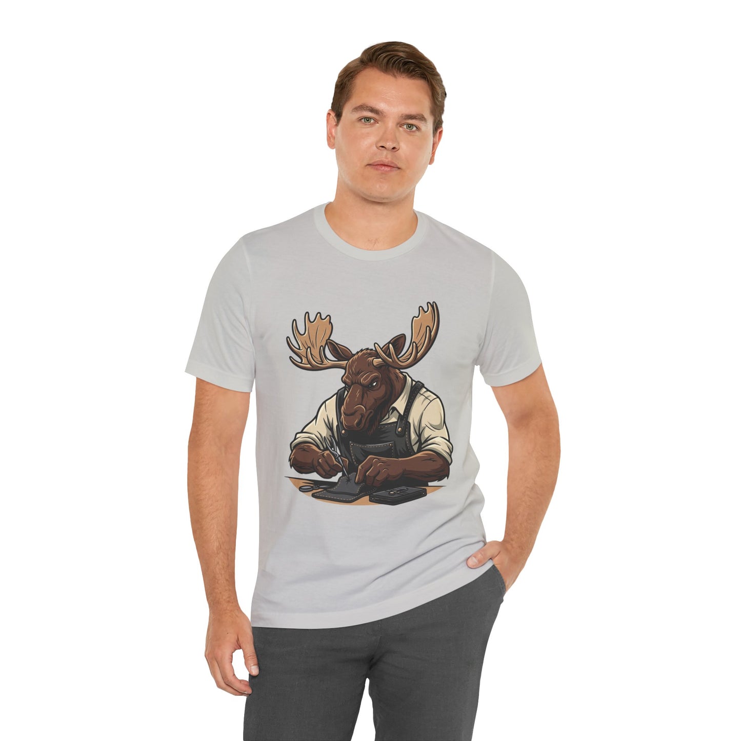Moose Graphic Tee - Funny Animal Shirt for Nature Lovers, Unique Casual Outfit in Woodland Style