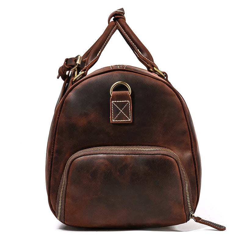 Retro Leather Travel Bag for Men - Crazy Horse Leather Luggage Bag - ArtOm_farm™ LEATHER