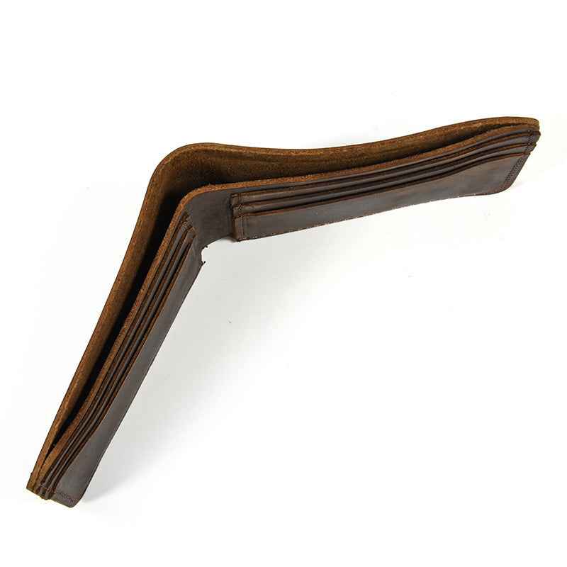 Men's Crazy Horse Leather Short Wallet "Retro"