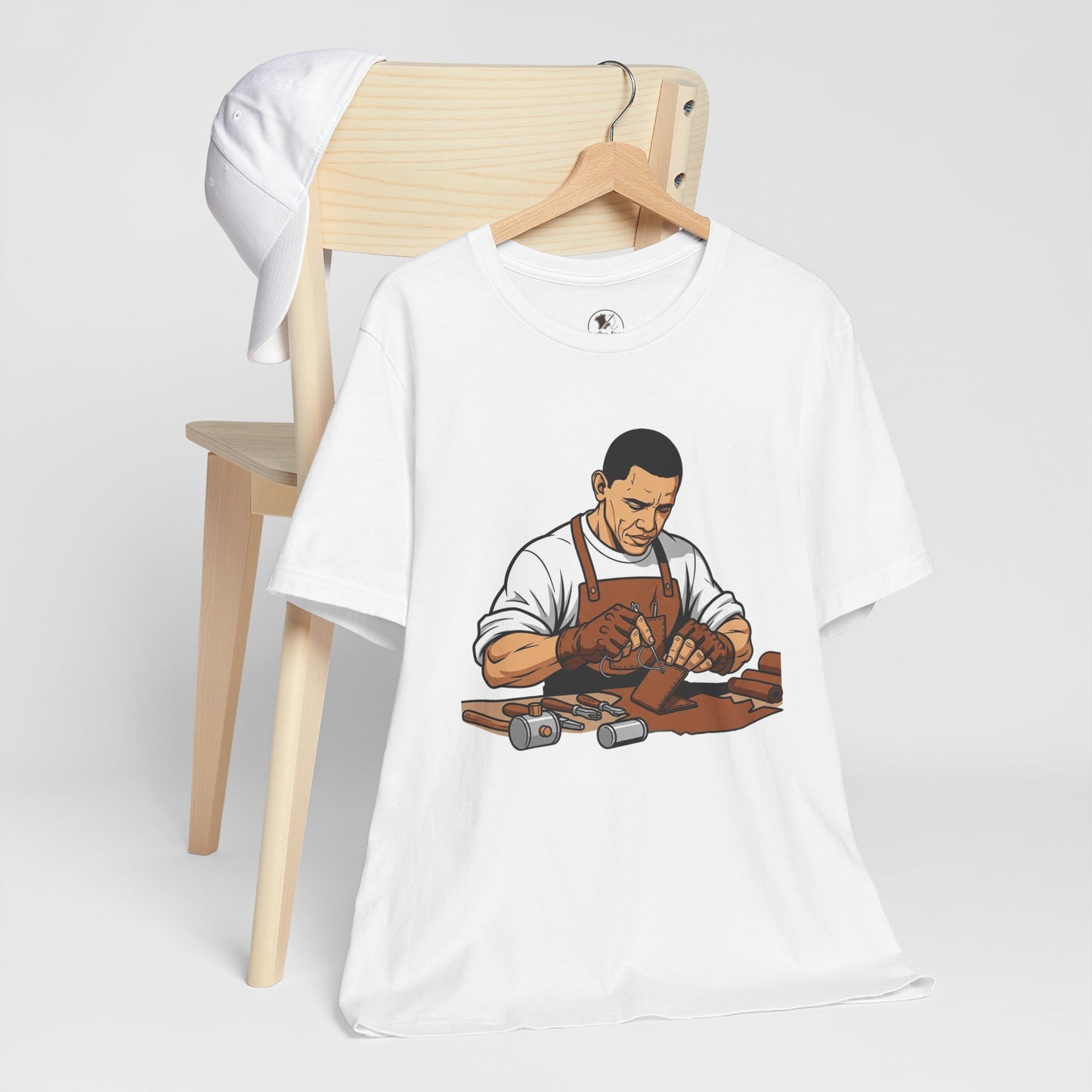 Craftsman Tee for Art Lovers - Unisex Shirt, Handyman Gift for Woodworking Enthusiasts, Perfect Father's Day Gift - ArtOm_farm™ LEATHER