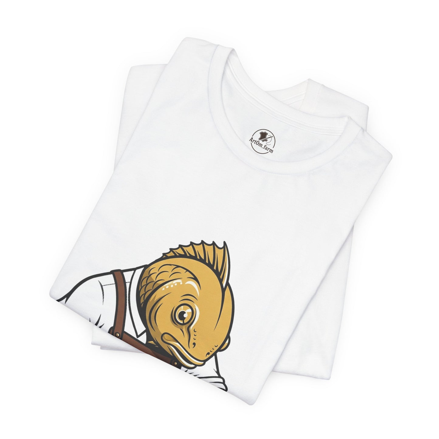 Creative Fish Artist Tee - Unique Graphic Tee for Art Lovers, Eco-Friendly Casual Wear - ArtOm_farm™ LEATHER