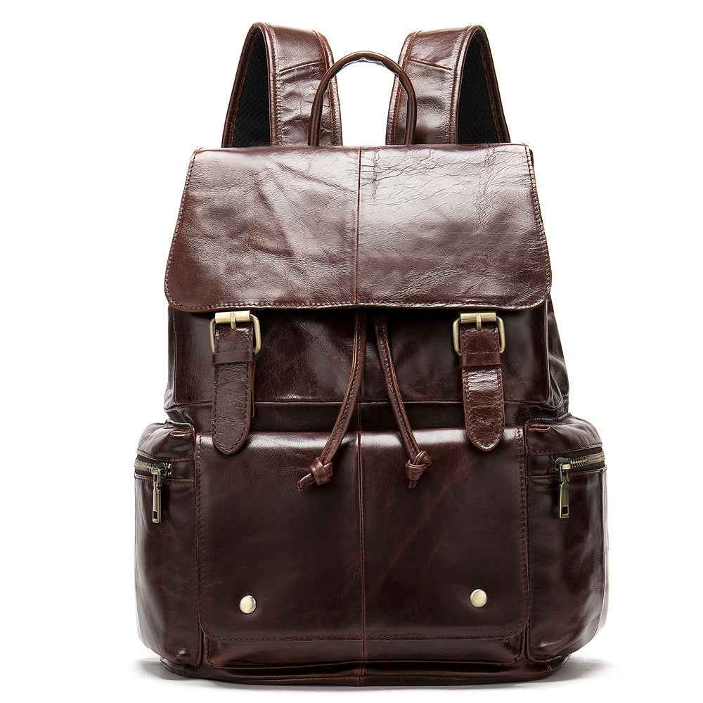 Retro Flap Backpack Leather - Genuine Crazy Horse Leather Marunte/MVA - ArtOm_farm™ LEATHER