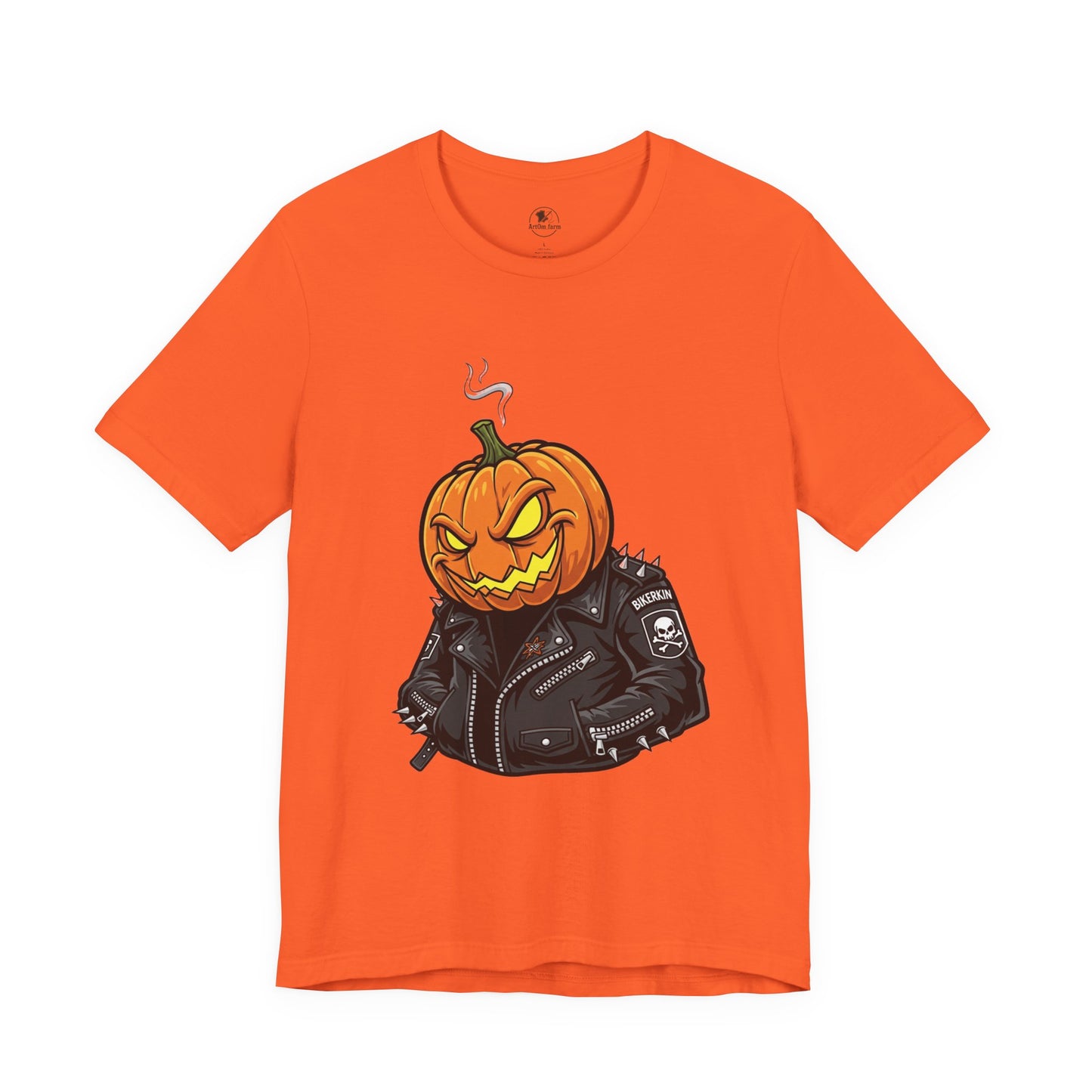 Pumpkin Punk T-Shirt - Edgy Halloween Graphic Tee for Unisex Style at Autumn Parties - ArtOm_farm™ LEATHER