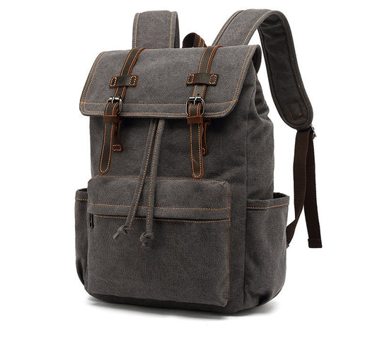 Men's Vintage Leather Backpack - Crazy Horse Leather Outdoor Travel Canvas Bag - ArtOm_farm™ LEATHER