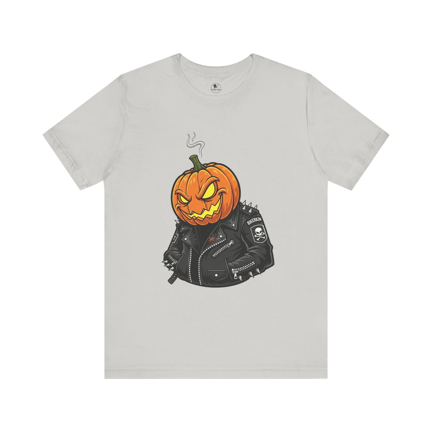 Pumpkin Punk T-Shirt - Edgy Halloween Graphic Tee for Unisex Style at Autumn Parties - ArtOm_farm™ LEATHER