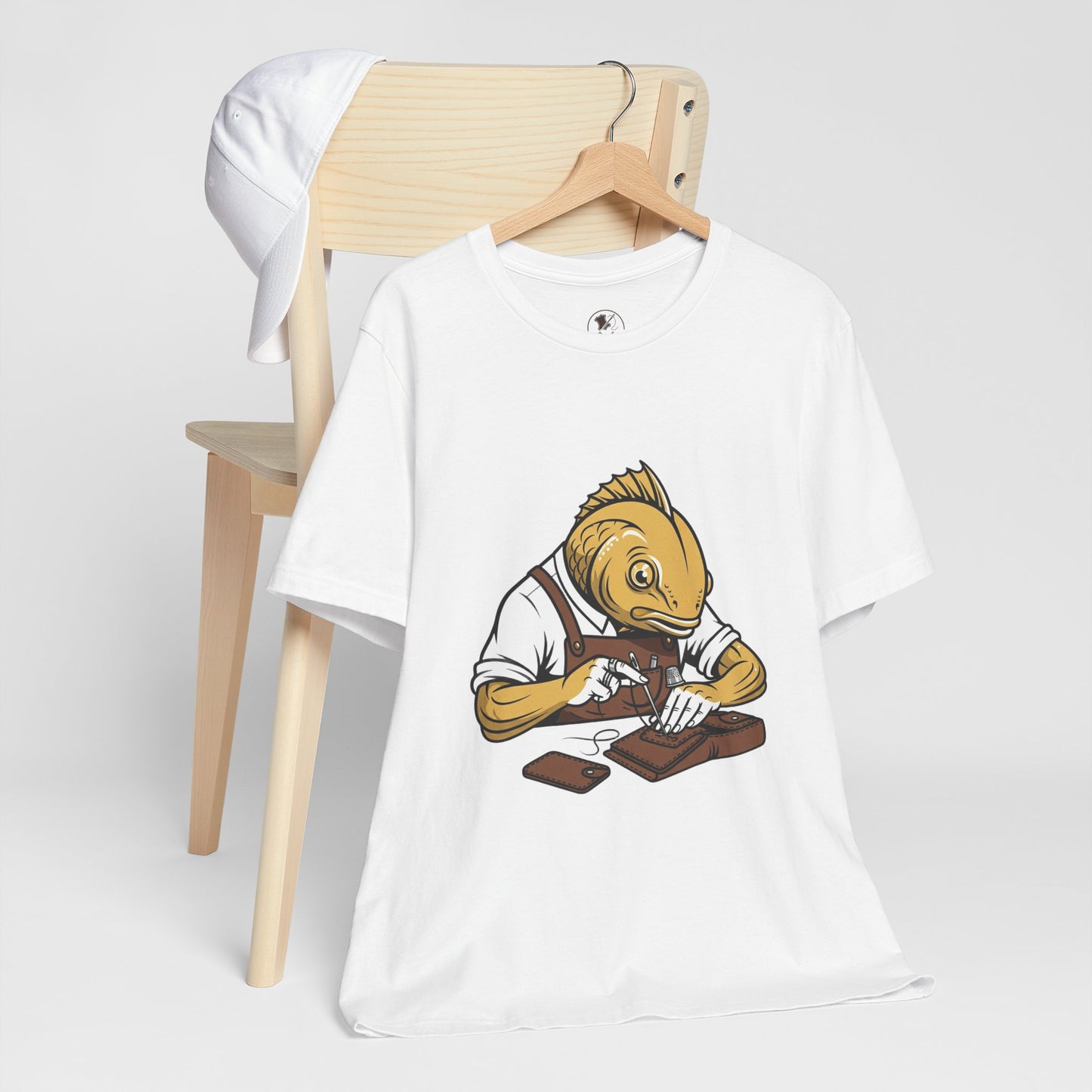 Creative Fish Artist Tee - Unique Graphic Tee for Art Lovers, Eco-Friendly Casual Wear - ArtOm_farm™ LEATHER