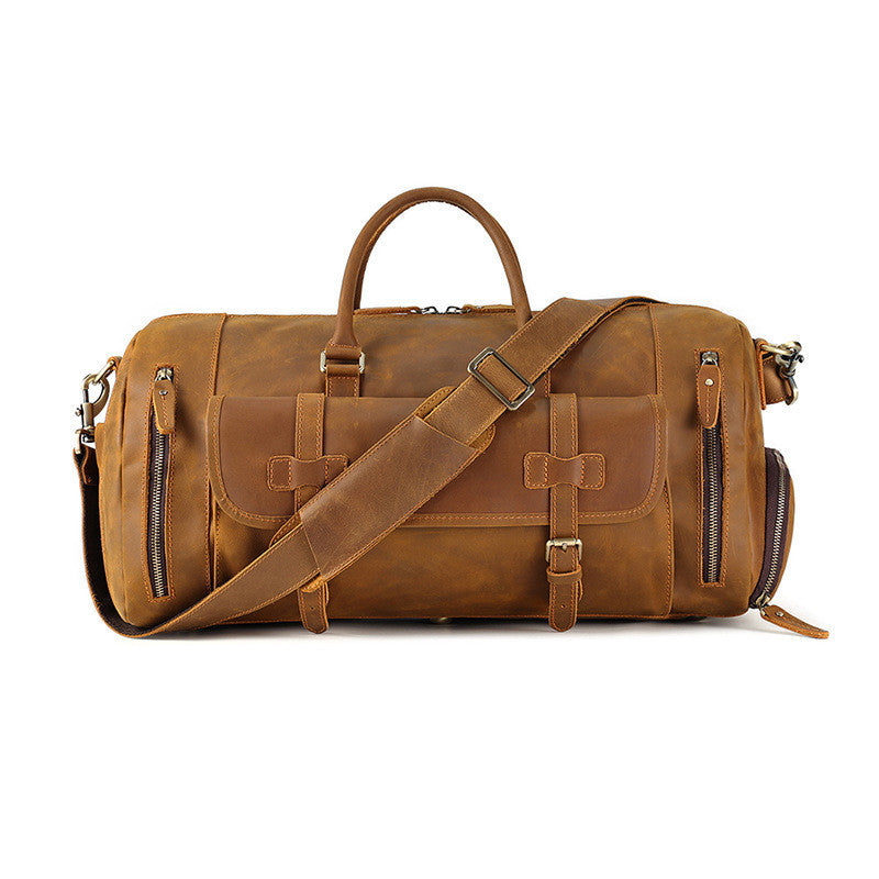 Crazy Horse Leather Travel Bag - Large Capacity and Durability - ArtOm_farm™ LEATHER