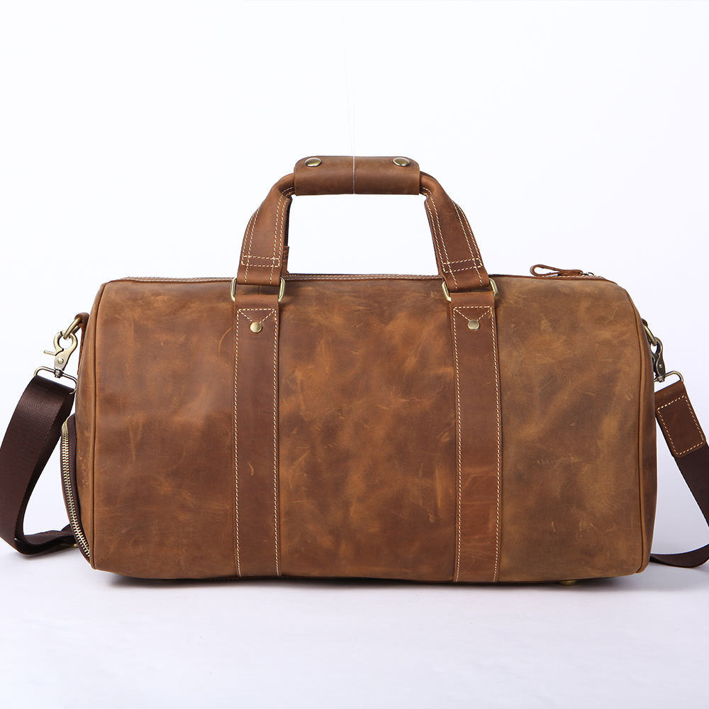 Vintage Crazy Horse Leather Travel Bag for Men - Stylish & Durable - ArtOm_farm™ LEATHER