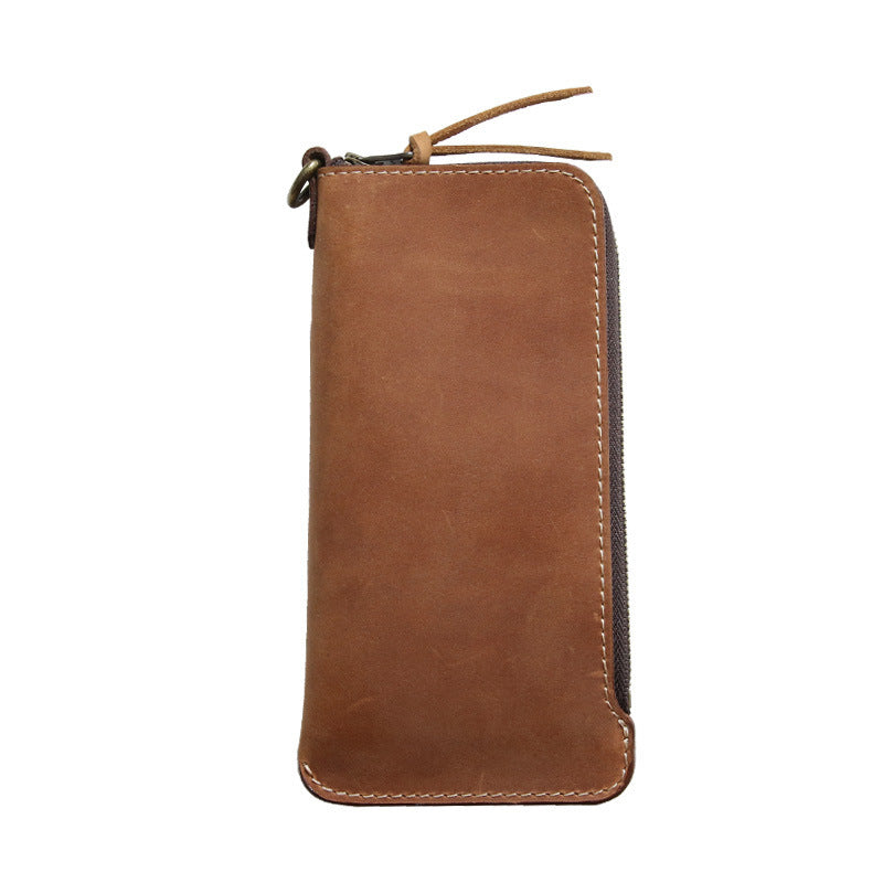 Wallet Top Layer Leather Zipper Wallet with Belt Clip - ArtOm_farm™ LEATHER