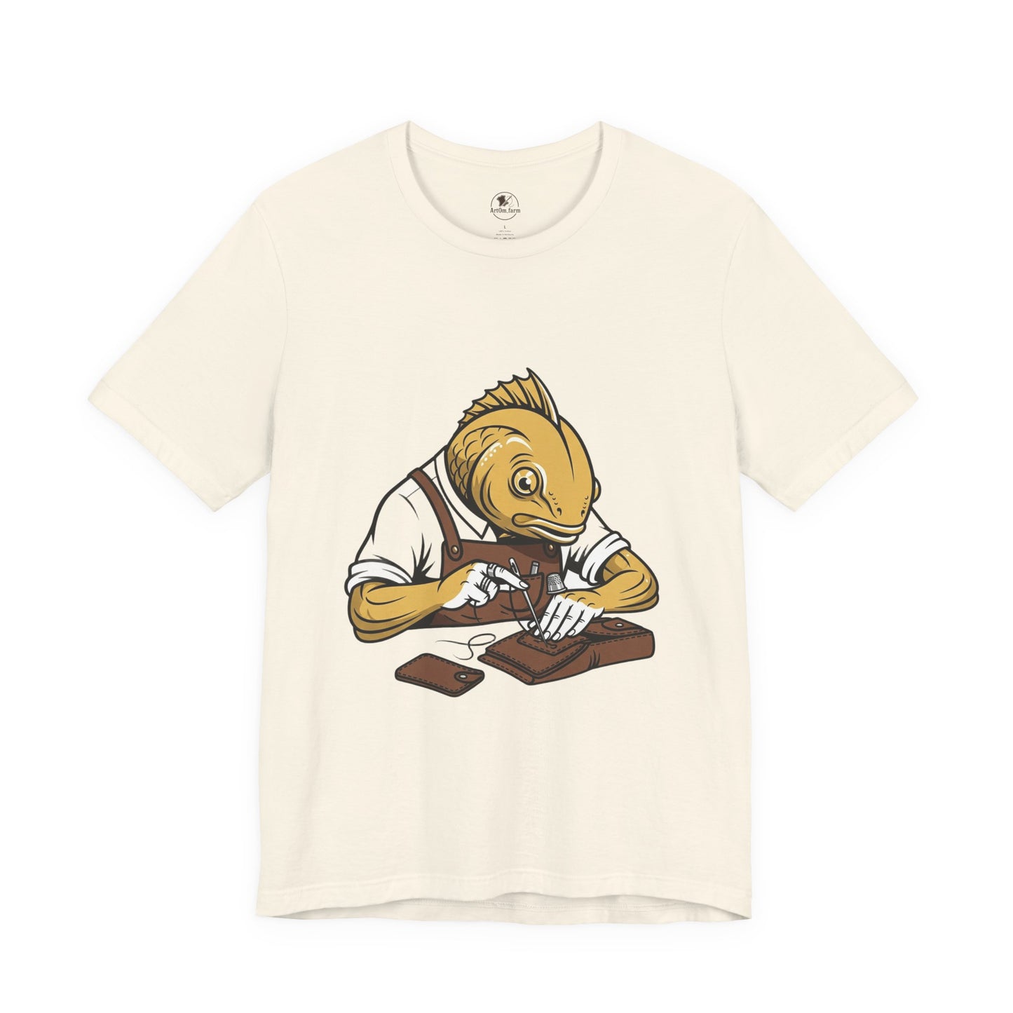 Creative Fish Artist Tee - Unique Graphic Tee for Art Lovers, Eco-Friendly Casual Wear - ArtOm_farm™ LEATHER