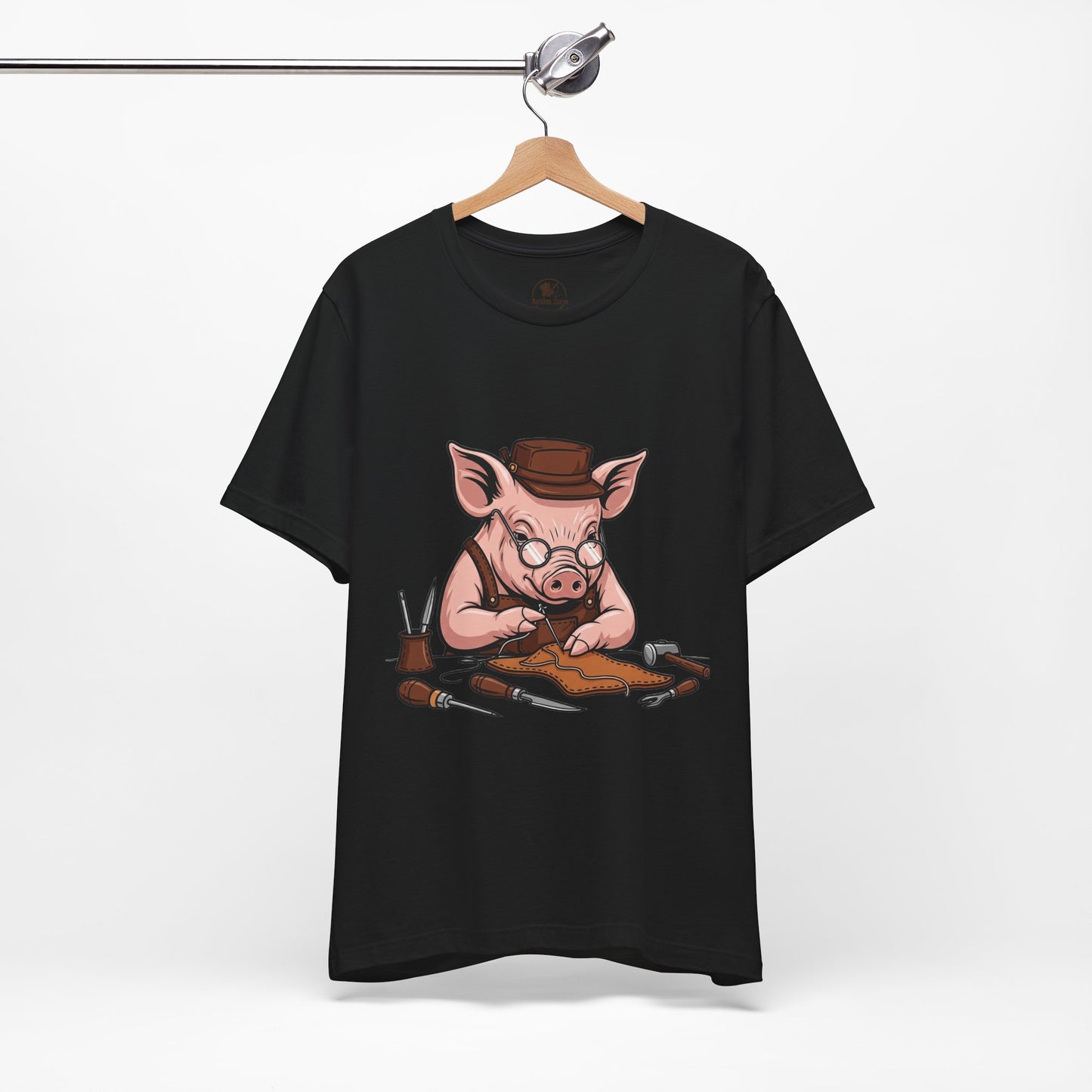 Pig Carver Tee - Funny Pig Shirt for Animal Lovers, Unique Crafting Humor Apparel, Perfect Farm Style Gift - ArtOm_farm™ LEATHER