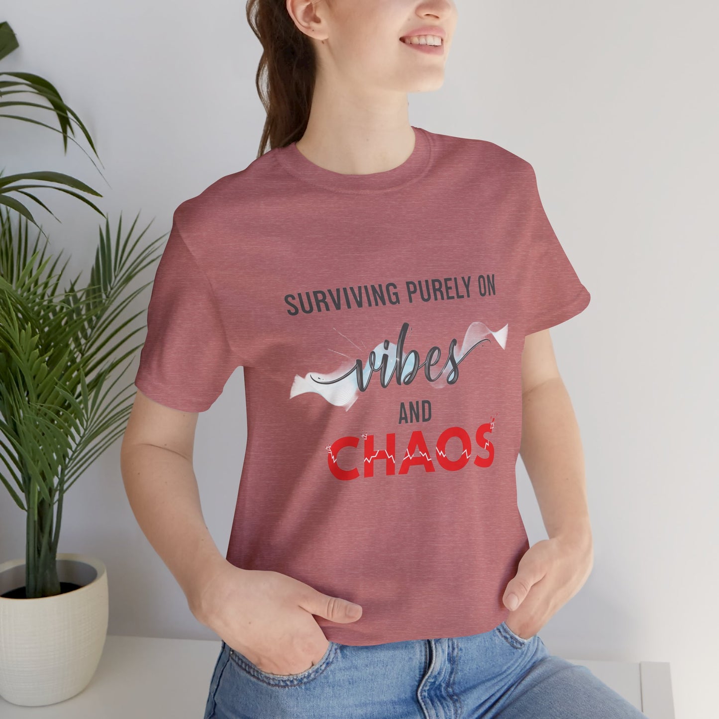 Vibes Chaos Tee - Unisex Jersey Short Sleeve Graphic T-Shirt for Casual Everyday Wear and Summer Essentials - ArtOm_farm™ LEATHER