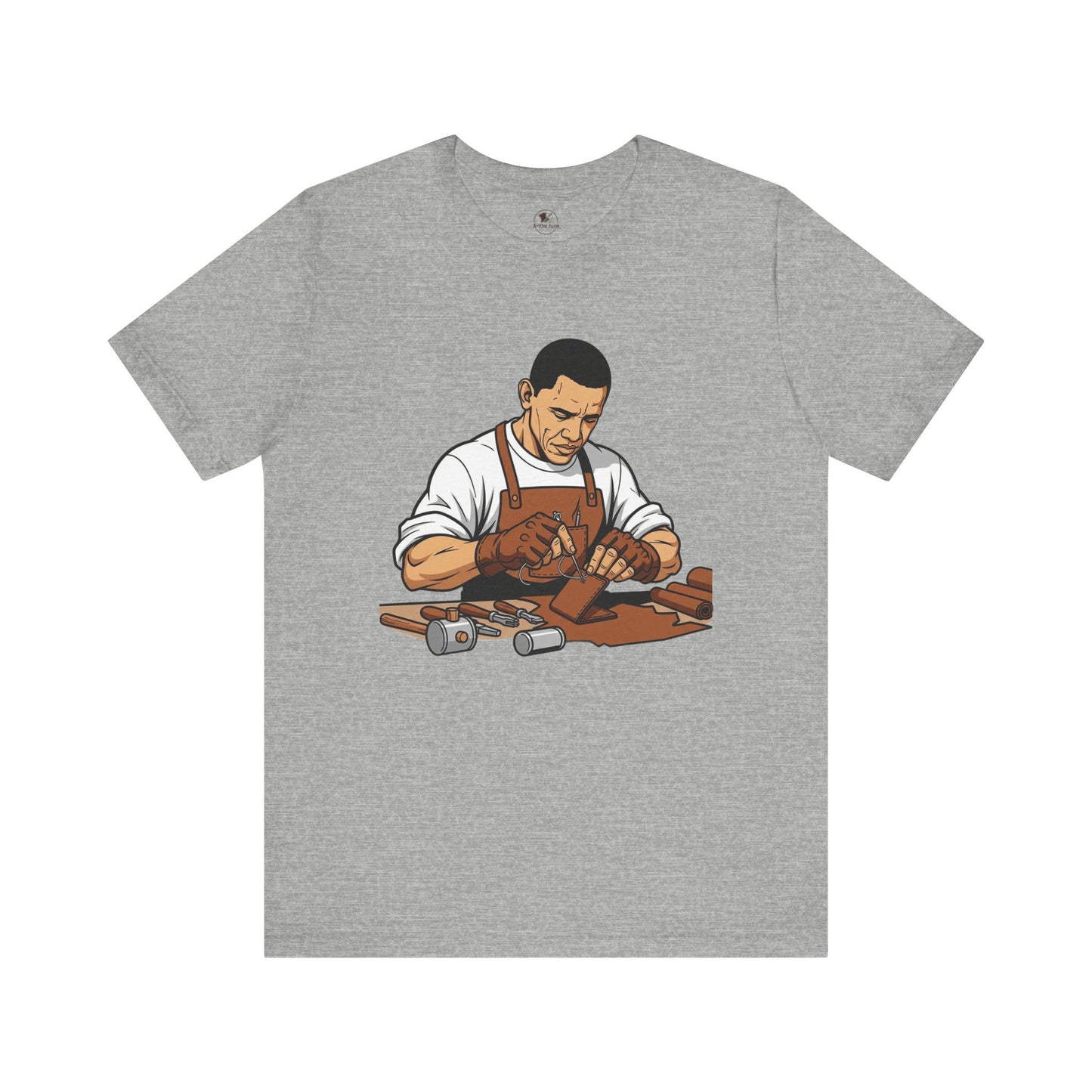 Craftsman Tee for Art Lovers - Unisex Shirt, Handyman Gift for Woodworking Enthusiasts, Perfect Father's Day Gift - ArtOm_farm™ LEATHER