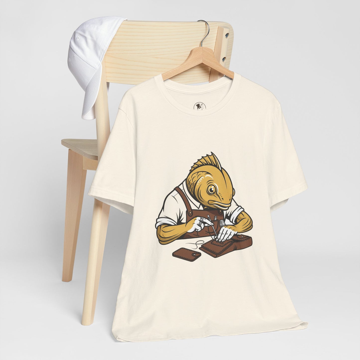 Creative Fish Artist Tee - Unique Graphic Tee for Art Lovers, Eco-Friendly Casual Wear - ArtOm_farm™ LEATHER
