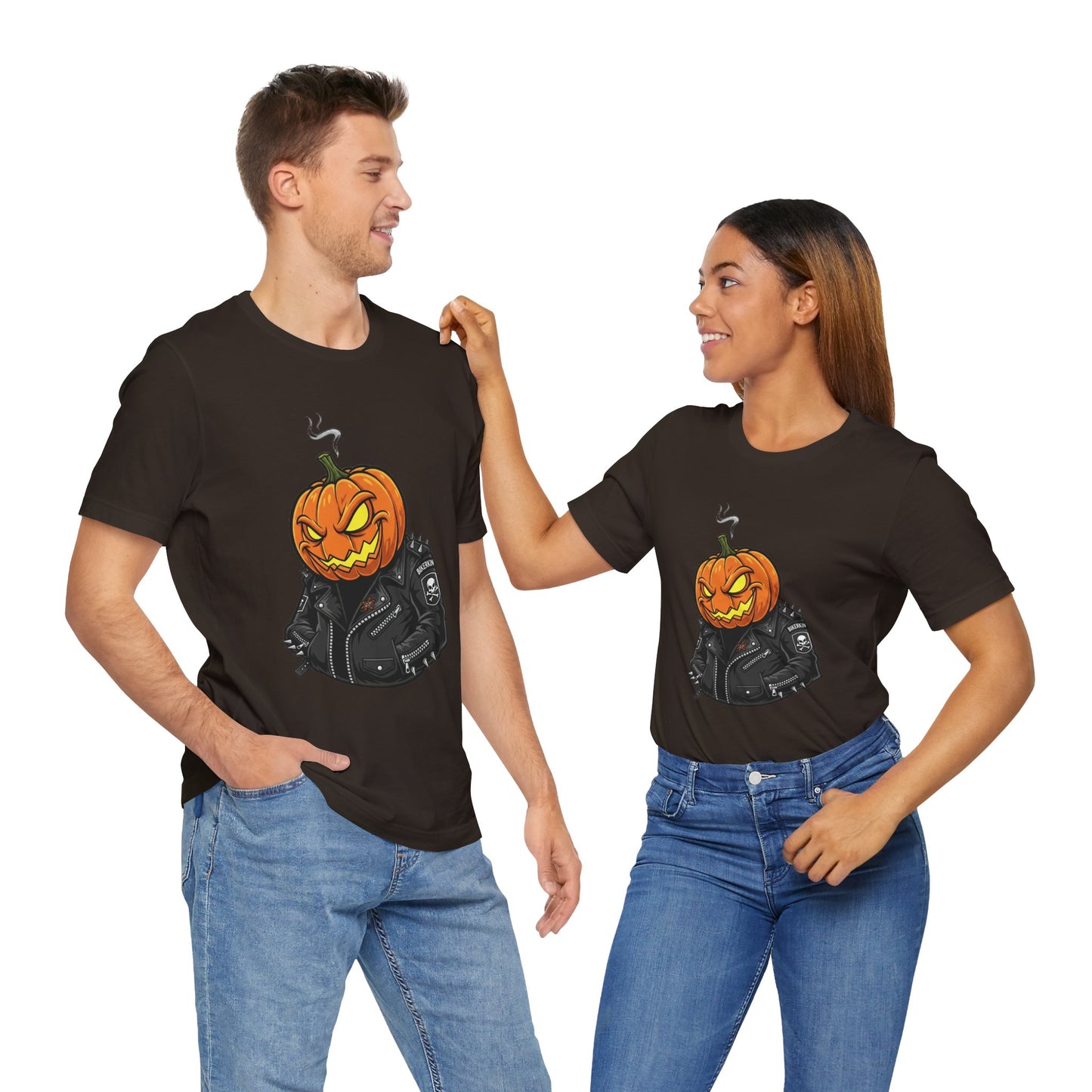 Pumpkin Punk T-Shirt - Edgy Halloween Graphic Tee for Unisex Style at Autumn Parties