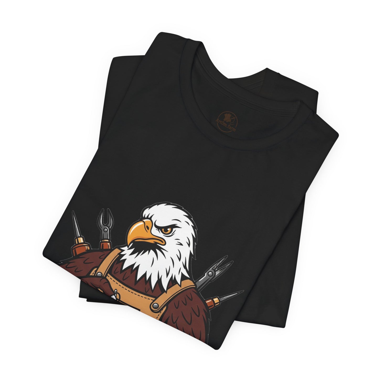 Crafty Eagle DIY Shirt - Unisex Tee for Crafters, Eagle Graphic Design, Gift for Men and Women - ArtOm_farm™ LEATHER