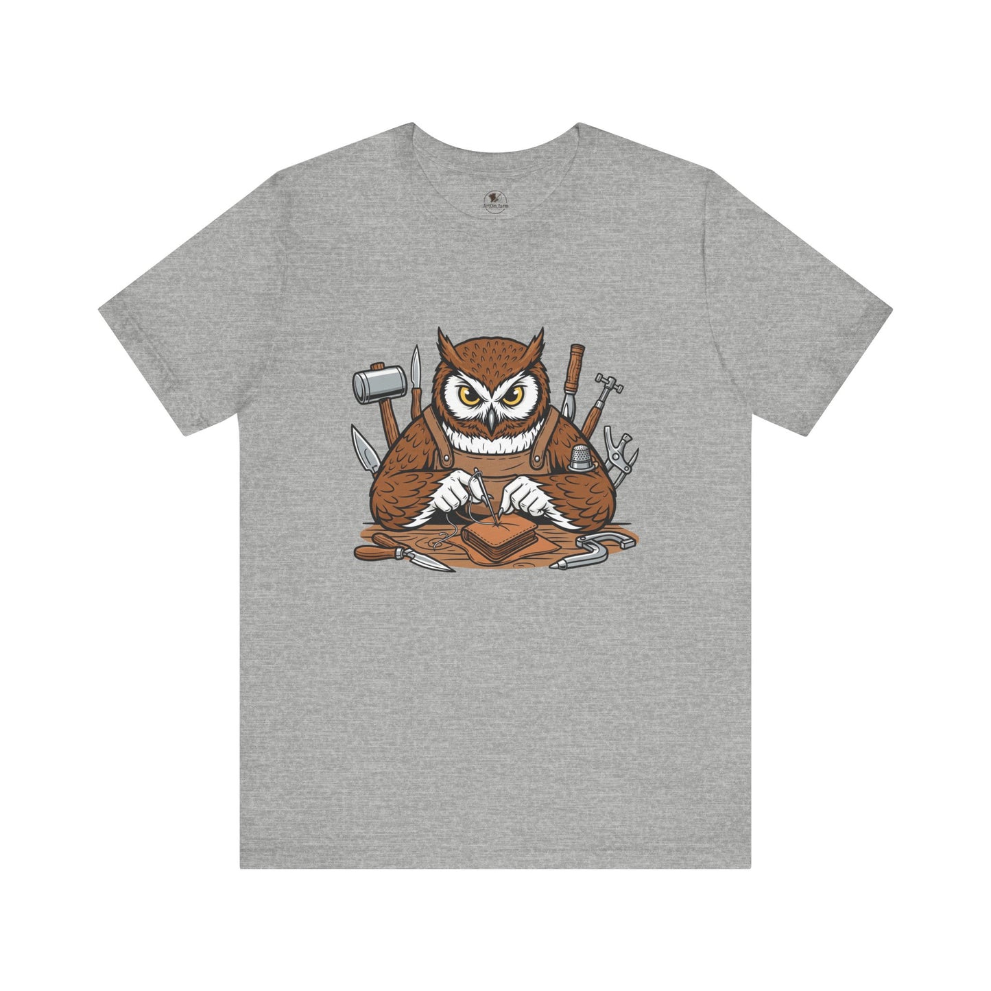 Owl Artisan Tee - Perfect Gift for Craft Lovers and Nature Enthusiasts, Handmade Casual Wear - ArtOm_farm™ LEATHER
