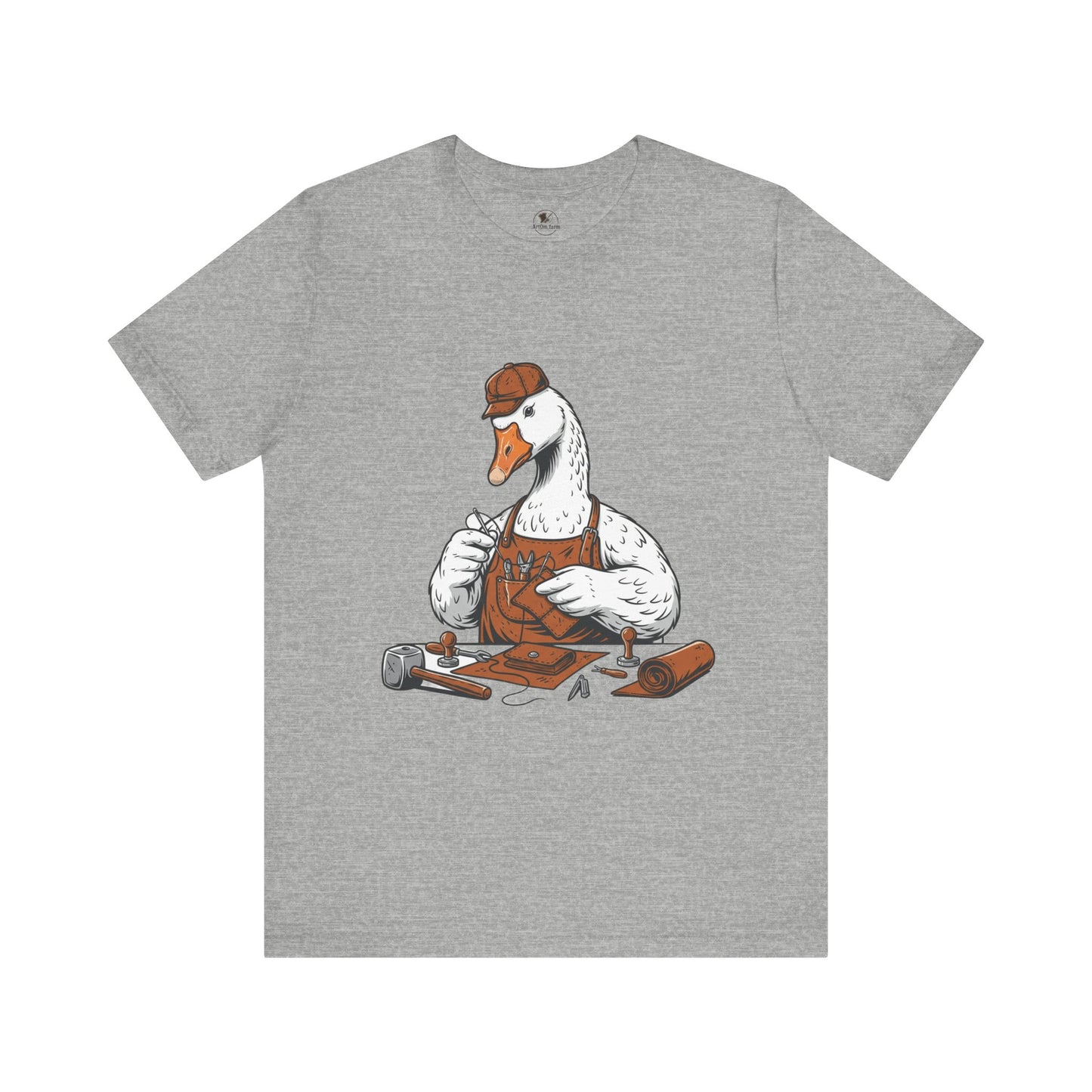 Creative Duck Artisan Tee - Unisex Graphic T-Shirt, Unique Gift for Crafters, Fun Animal Shirt, Artisan Duck Tee - ArtOm_farm™ LEATHER