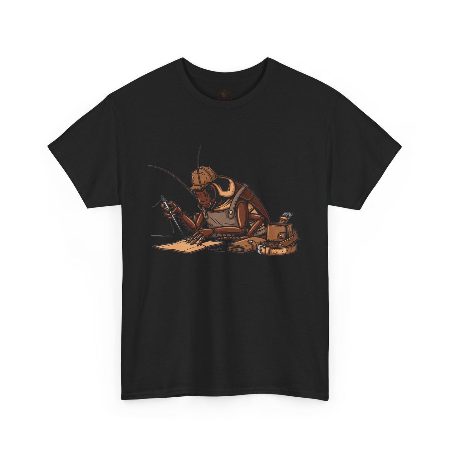 Creative Fishing Tee - Eco-Friendly Fishing Shirt with Cartoon Crab Design, Perfect Gift for Fisherman, Unisex Heavy Cotton Tee - ArtOm_farm™ LEATHER