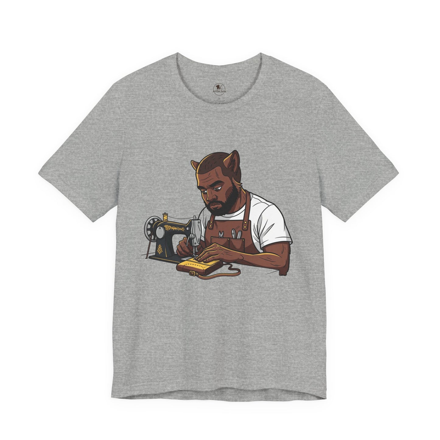 Crafty Cat Sewing T-Shirt, Funny Handmade Apparel for Cat Lovers and Creatives - ArtOm_farm™ LEATHER