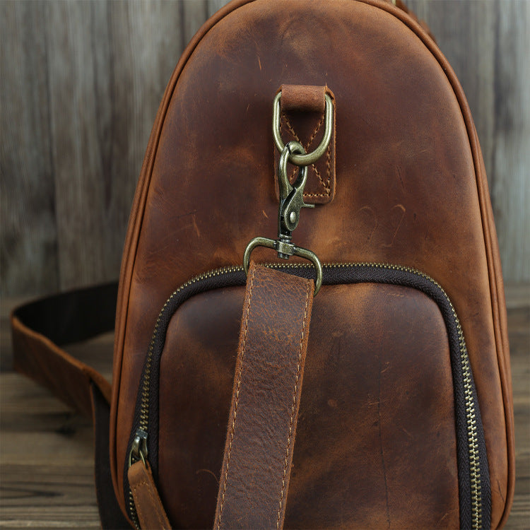 Men's Vintage Leather Travel Bag - Large Capacity Crazy Horse Leather Travel Bag - ArtOm_farm™ LEATHER